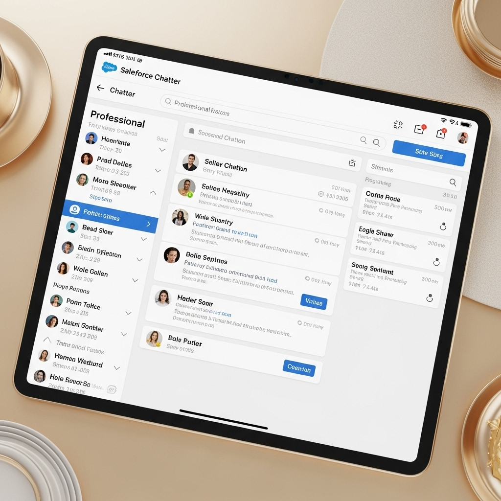 Salesforce Chatter on tablet