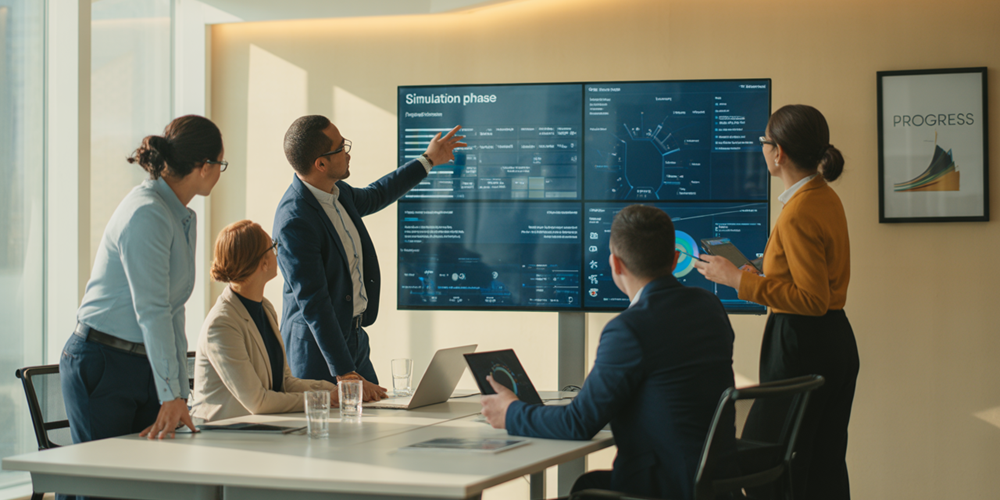 Instructor guiding a blended online and onsite session