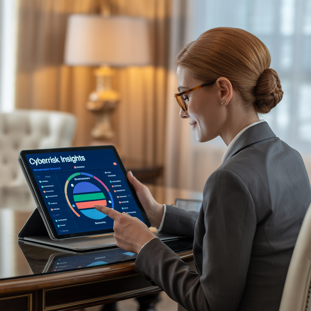 Woman using Cyberrisk Assessment Tool