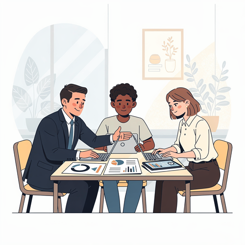 Executive leadership reviewing strategy and governance plans