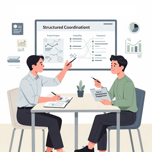 Advisors and executives collaborating on strategic planning